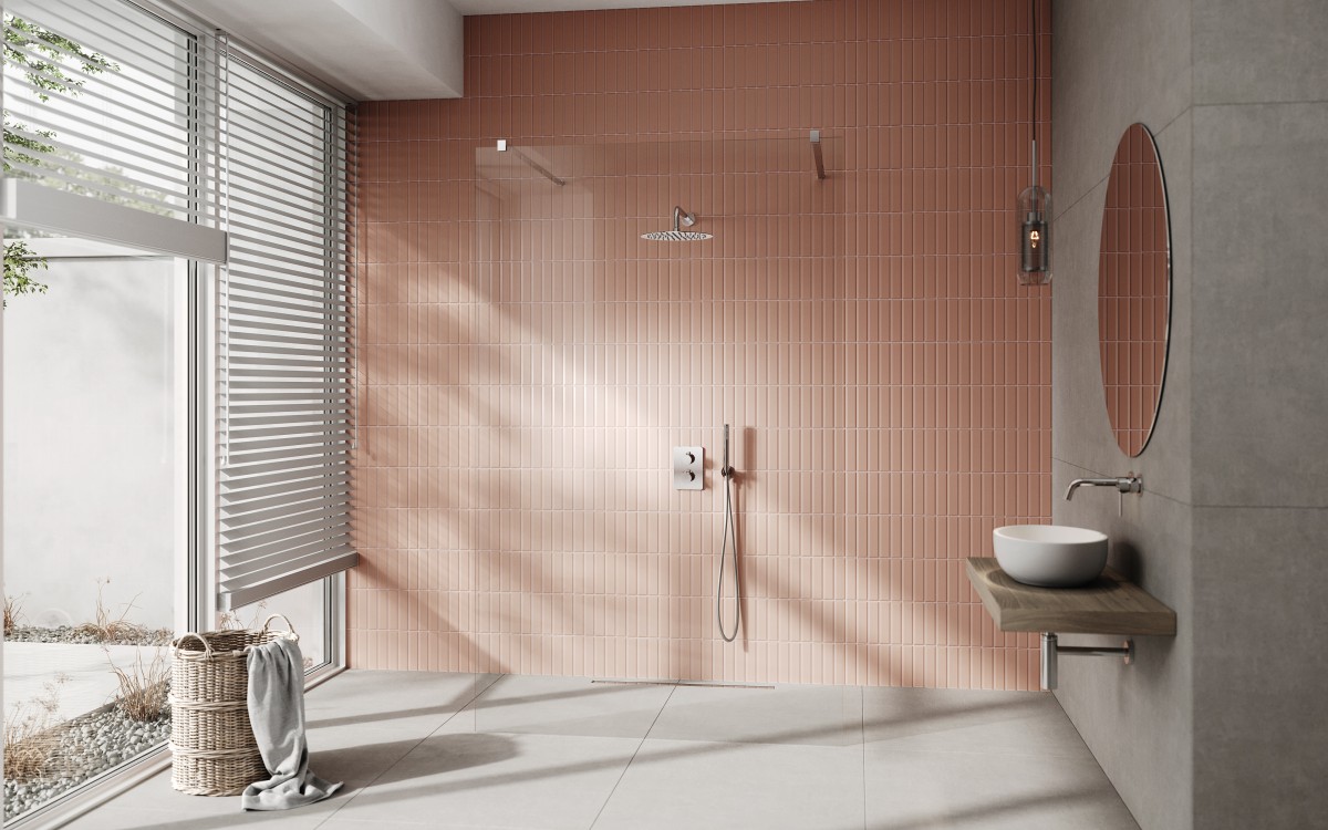Dusty pink w nowoczesnej łazience