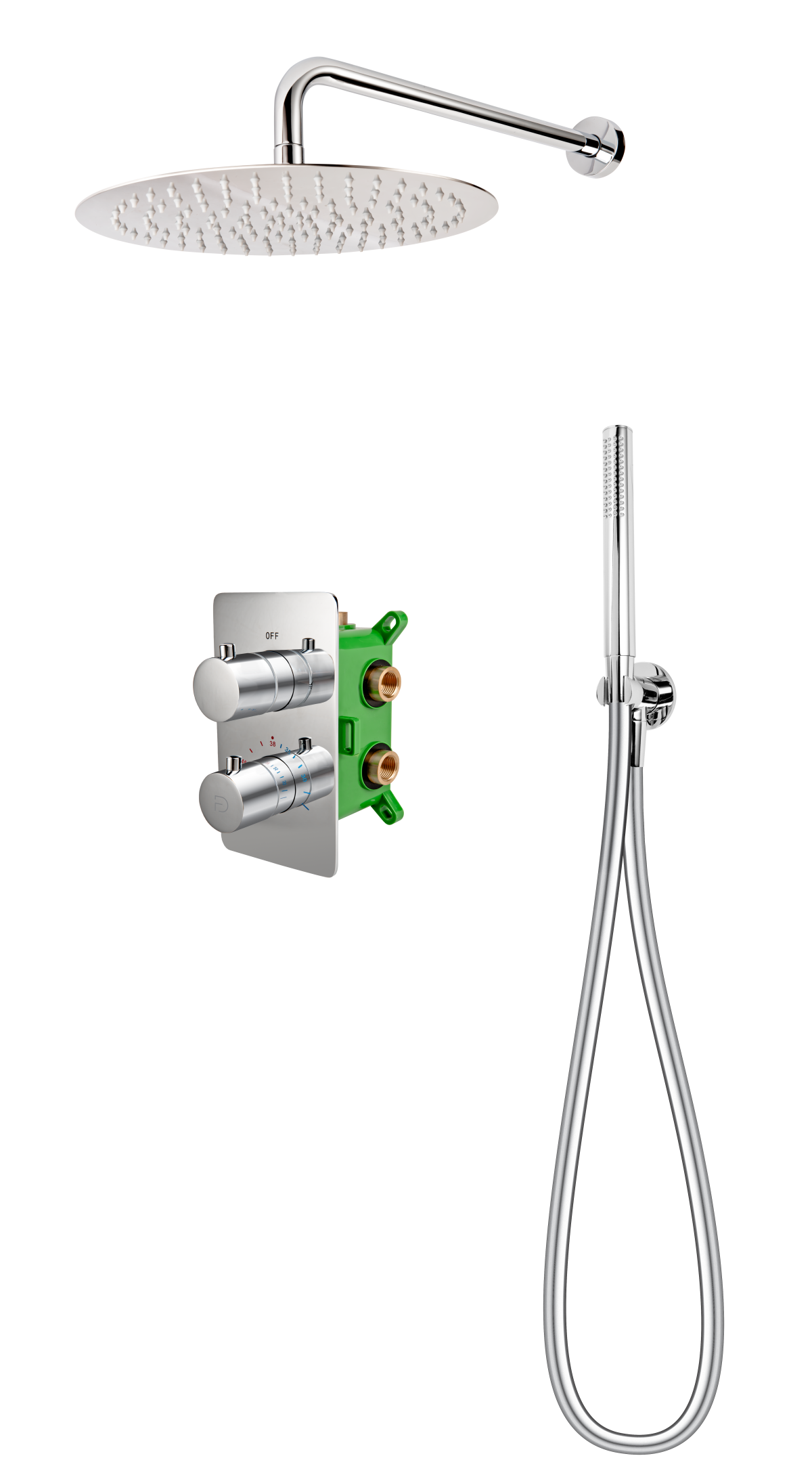 STABILLA, Kompletny system podtynkowy prysznicowy z baterią termostatyczną i deszczownią